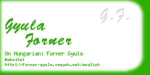 gyula forner business card